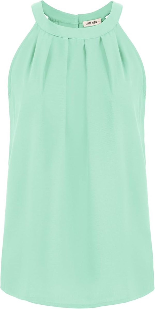 Sequin Halter Tops for Women Sleeveless Dressy Sparkle Tank Camisole Tops Party Club Cocktail Vest Shirt