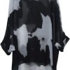Women Chiffon Blouse Floral Batwing Sleeve Beach Cover Loose Tunic Shirt Tops