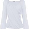 Women's Lantern Long Sleeve Tops 2024 Casual Loose Chiffon Shirts Criss Cross Ruffle Pleated Blouses
