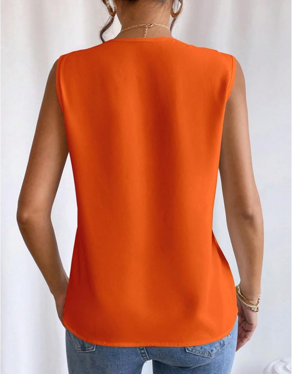 Sleeveless Chiffon Tops for Women Summer Triple V-neck T Shirts Business Office Dressy Outfit Blouse
