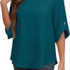 Women's 2024 Summer Chiffon Blouses Bell Short Sleeve Tshirts Casual Loose Flowy Dressy Work Tops for Leggings Blouse