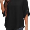 Women's 2024 Summer Chiffon Blouses Bell Short Sleeve Tshirts Casual Loose Flowy Dressy Work Tops for Leggings Blouse