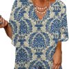 Womens Casual V Neck Loose 3/4 Bell Sleeve Chiffon Blouse Shirt Pleated Flowy Tunic Tops