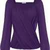 Women's Lantern Long Sleeve Tops 2024 Casual Loose Chiffon Shirts Criss Cross Ruffle Pleated Blouses