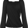 Women's Lantern Long Sleeve Tops 2024 Casual Loose Chiffon Shirts Criss Cross Ruffle Pleated Blouses