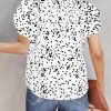 Women's Casual V Neck Alicia Floral Print Smocked Short Sleeve Chiffon Blouses Bohemian Top Shirts