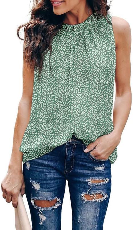 61cvrQkTmcL._AC_3571dcdd-f8e3-4dee-b39f-89f0e8950a89.jpg Womens Casual Sleeveless Shirts Halter Neck Leopard Print Tank Top and Blouses