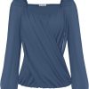 Women's Lantern Long Sleeve Tops 2024 Casual Loose Chiffon Shirts Criss Cross Ruffle Pleated Blouses