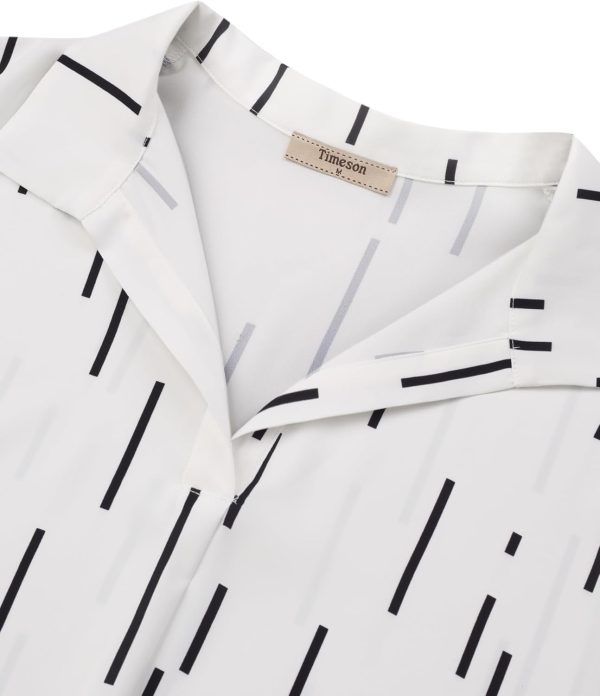 Women's Short Sleeve Chiffon Blouses for Office Work Business Attire Collared Shirts