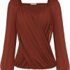 Women's Lantern Long Sleeve Tops 2024 Casual Loose Chiffon Shirts Criss Cross Ruffle Pleated Blouses