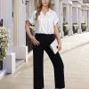 Women's Short Sleeve Chiffon Blouses Office Work Dress Shirts Business Casual Tops