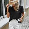 Short Sleeve Blouses for Women 2024 Summer Western Chiffon Shirts Dressy Casual Pearl Tops