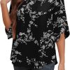 Women's 2024 Summer Chiffon Blouses Bell Short Sleeve Tshirts Casual Loose Flowy Dressy Work Tops for Leggings Blouse