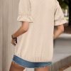 Chiffon Blouse for Womens Dressy Casual Short Sleeve Shirt V Neck Swiss Dot Top