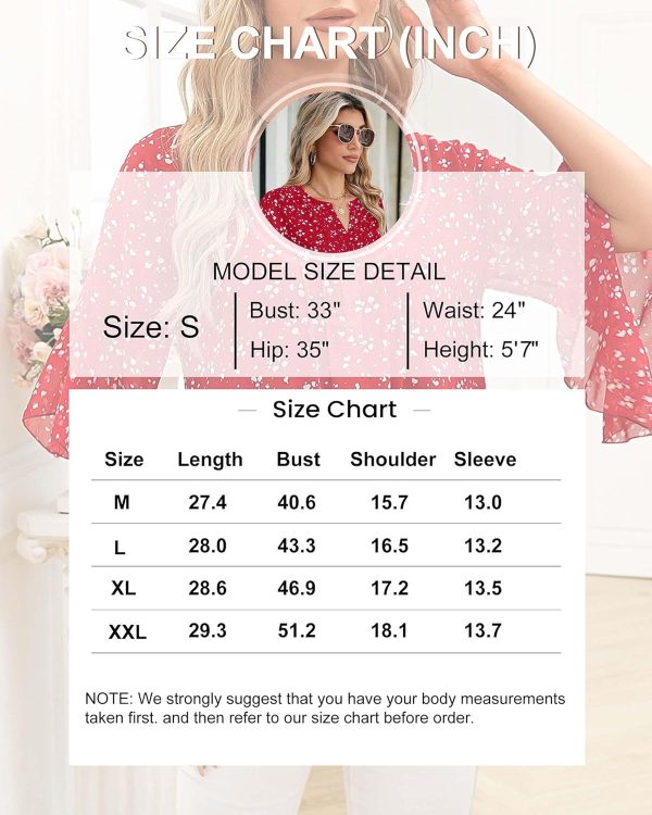 Women's 3/4 Sleeve Tops Dressy Casual Business Work Blouses Chiffon Office Shirts