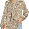 Women's Fall Long Sleeve Chiffon Blouse Winter V-Neck Tunic Tops Business Shirt