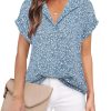 Women's Short Sleeve Chiffon Blouses for Office Work Business Attire Collared Shirts