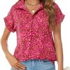 Women's Bat Wing V Neck Short Sleeve Chiffon Blouses for Office Work Business Attire Collared Casual Summer Shirts