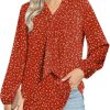 Women's Fall Long Sleeve Chiffon Blouse Winter V-Neck Tunic Tops Business Shirt