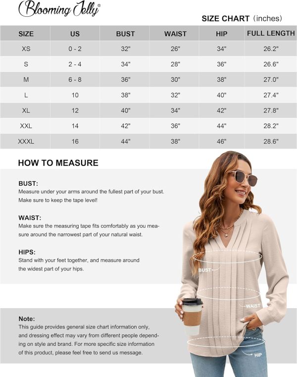 Women's Dressy Casual Blouses Business Work Tops Long Sleeve V Neck Pleated Shirts 2024 Fall Outfits