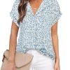 Women's Short Sleeve Chiffon Blouses for Office Work Business Attire Collared Shirts